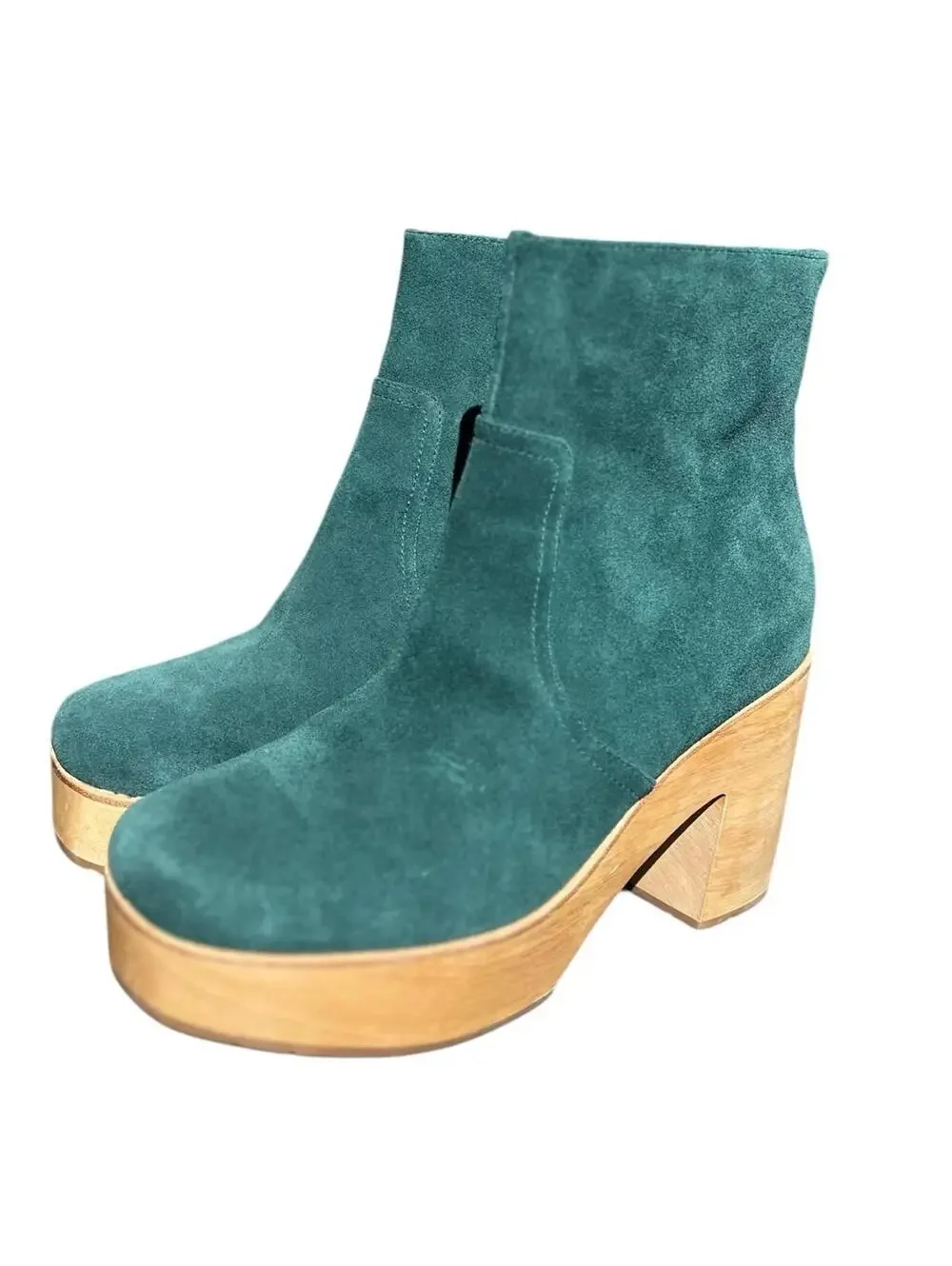 Charlotte Stone Women's Paz Suede Platform Chunky Boots Wood